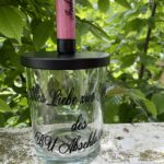 Glas bedruckt mit einer Kerze