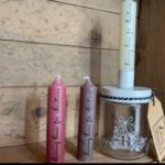 Schraubglas weihnachtlich als Kerzenhalter mit einer Kerze