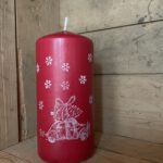 Stumpenkerze rot bedruckt